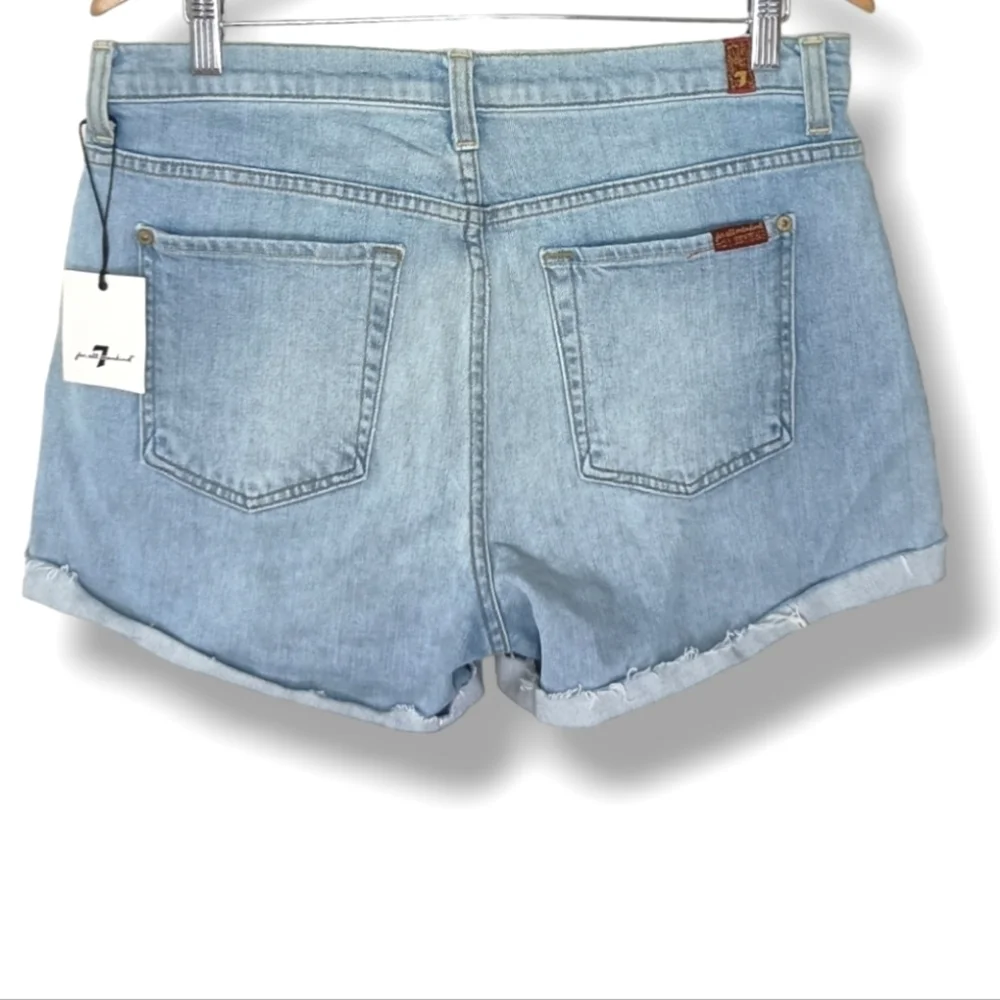 NWT 7 For All Mankind Jean Shorts Patch Pocket Size 32  💙 $128